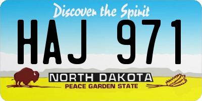 ND license plate HAJ971