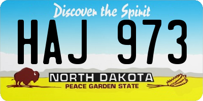 ND license plate HAJ973