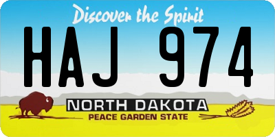 ND license plate HAJ974