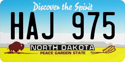 ND license plate HAJ975