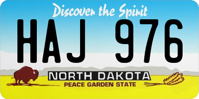 ND license plate HAJ976
