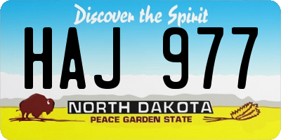 ND license plate HAJ977