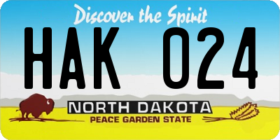ND license plate HAK024