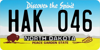 ND license plate HAK046