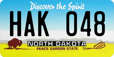 ND license plate HAK048