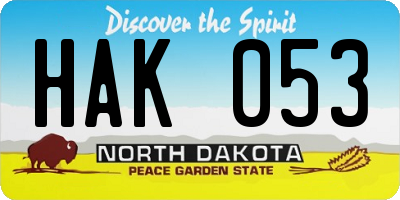 ND license plate HAK053