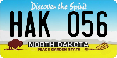 ND license plate HAK056