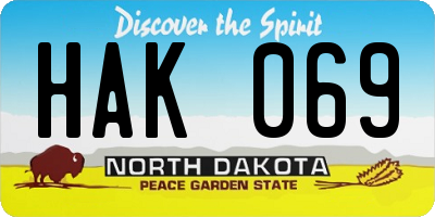 ND license plate HAK069