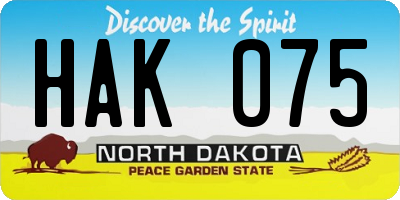 ND license plate HAK075