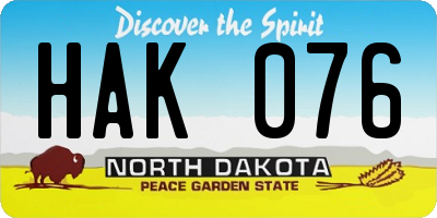 ND license plate HAK076