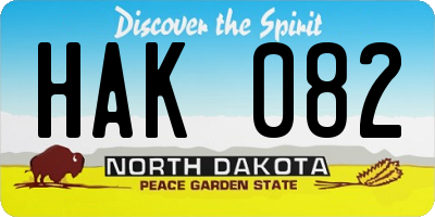 ND license plate HAK082