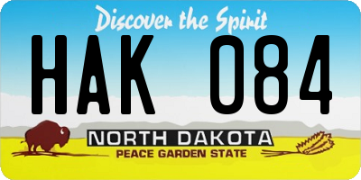 ND license plate HAK084