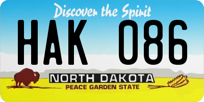 ND license plate HAK086