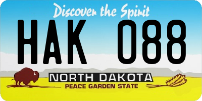 ND license plate HAK088
