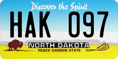 ND license plate HAK097