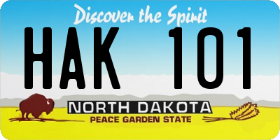 ND license plate HAK101