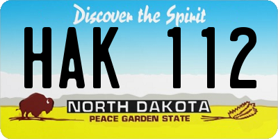ND license plate HAK112