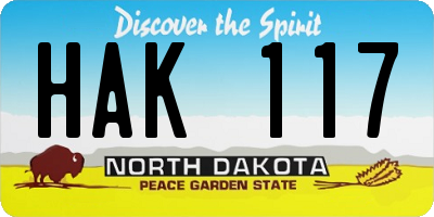ND license plate HAK117