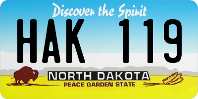 ND license plate HAK119
