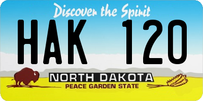 ND license plate HAK120