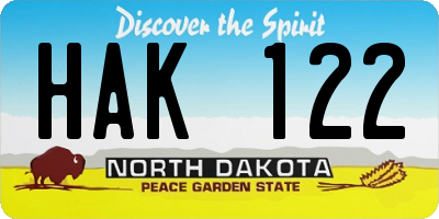 ND license plate HAK122
