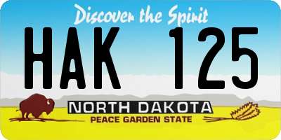 ND license plate HAK125