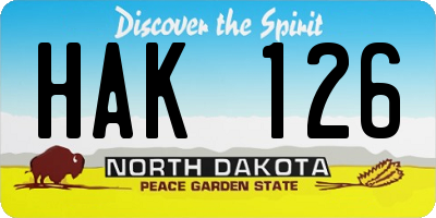 ND license plate HAK126
