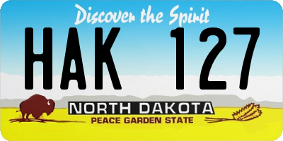 ND license plate HAK127