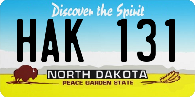 ND license plate HAK131