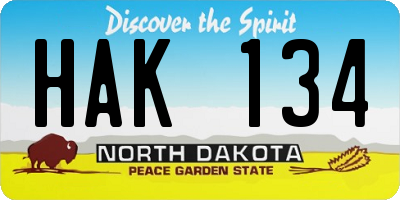 ND license plate HAK134