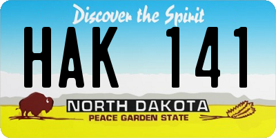 ND license plate HAK141