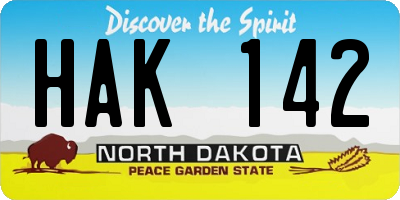 ND license plate HAK142