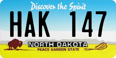 ND license plate HAK147