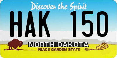 ND license plate HAK150