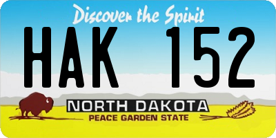 ND license plate HAK152