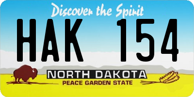 ND license plate HAK154