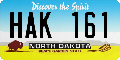ND license plate HAK161