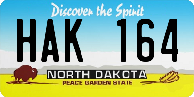 ND license plate HAK164