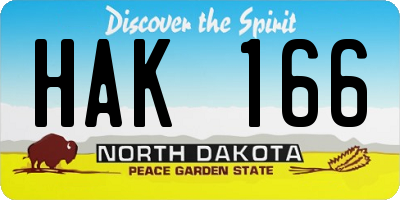ND license plate HAK166