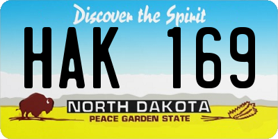 ND license plate HAK169