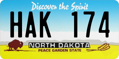 ND license plate HAK174