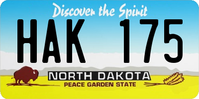 ND license plate HAK175