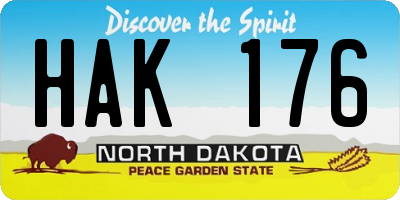 ND license plate HAK176