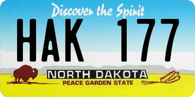 ND license plate HAK177