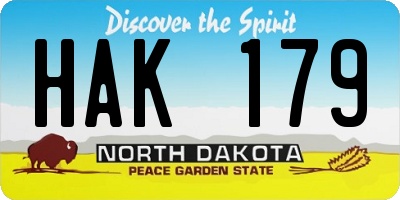 ND license plate HAK179