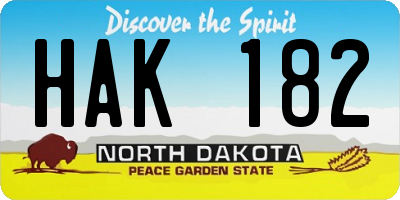 ND license plate HAK182