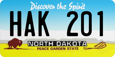 ND license plate HAK201