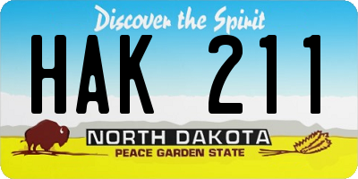 ND license plate HAK211