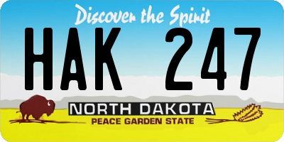 ND license plate HAK247