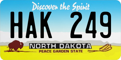 ND license plate HAK249